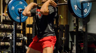 Ascot personal trainer Sam performs a power clean to improve his power levels